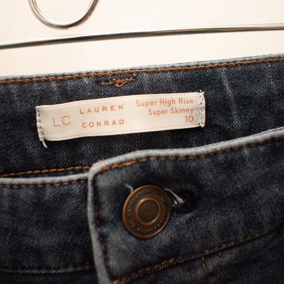 Lauren Conrad LC Super High Rise Super Skinny Button Fly Jeans Size 10 - Picture 6 of 7